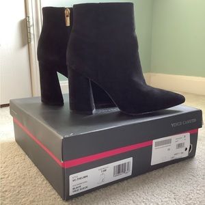 Vince Camuto black suede booties